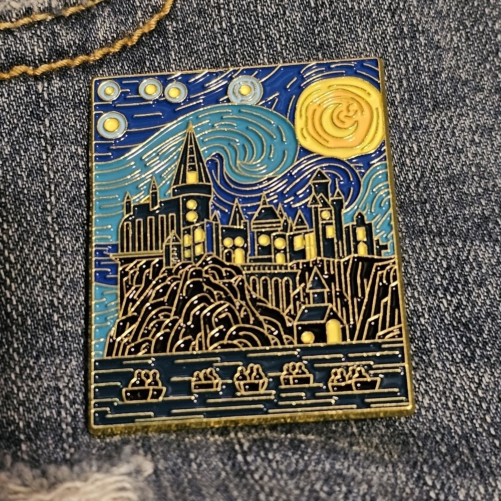 Harry Potter Starry Night Hogwarts Enamel Pin